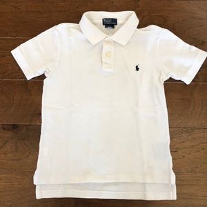 Polo by Ralph Lauren Boys White Polo Shirt, Size 7